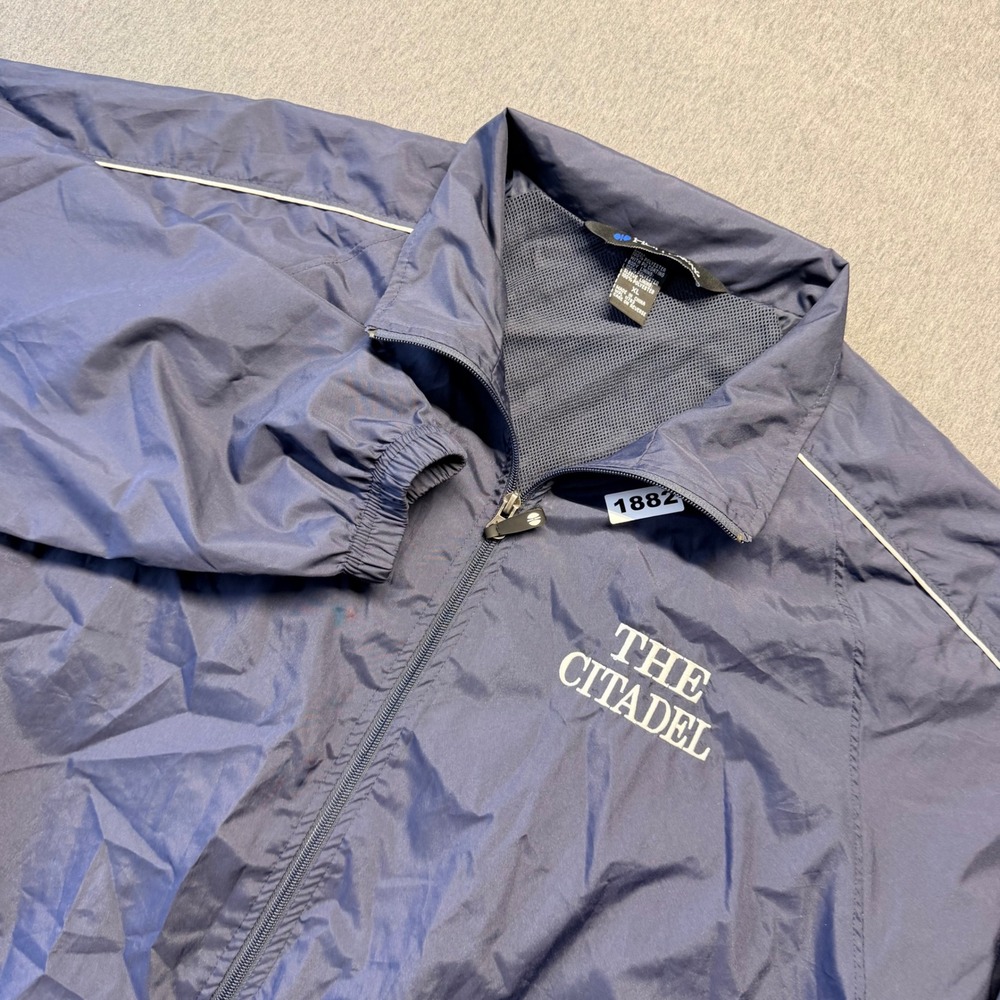 Holloway The Citadel Windbreaker Jacket Mens XL Navy Blue Full Zip Mesh Lined
